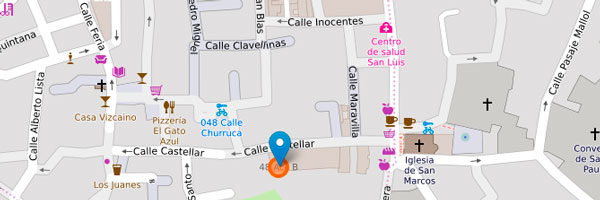 Mapa de los Talleres de A. Flamenca en Sevilla